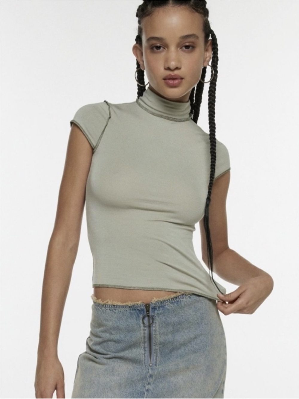 Sage Green Crop Top